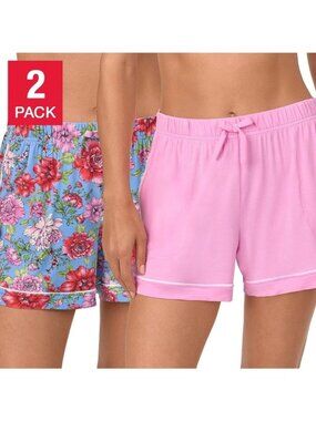 NWT Room Service 2-Pack Women's S Lounge Shorts Pink & Floral Print  B0573